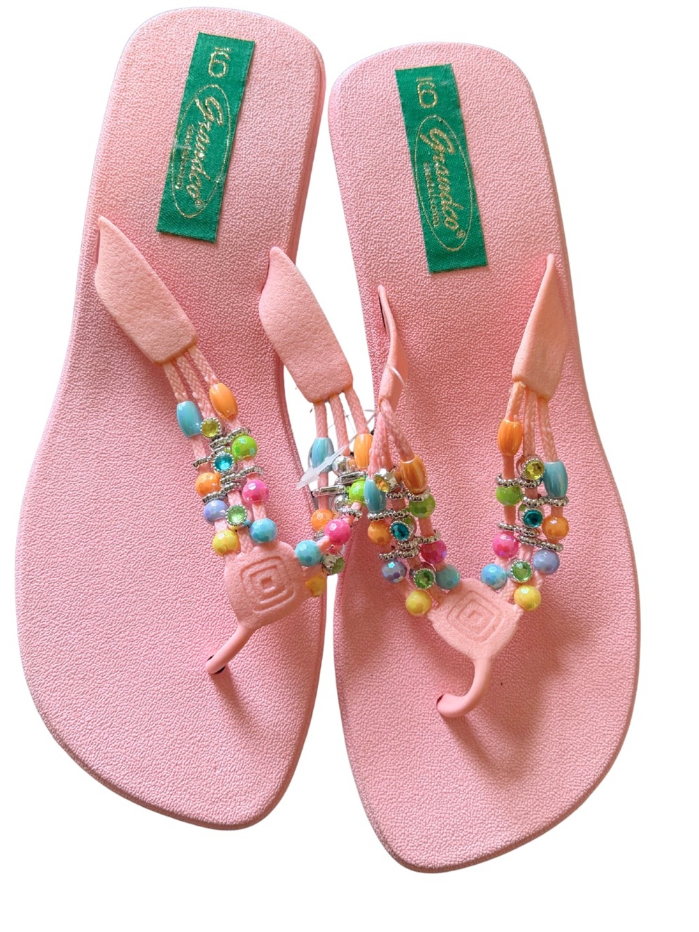 3/$20 Grandco Pink Beaded Women's Sandals - Casual Summer Sandals